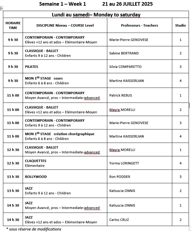 planning semaine1